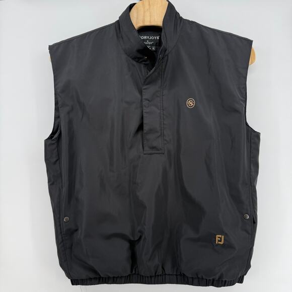 FootJoy Dryjoys Golf Vest, Rain Windbreaker, Solid Black Size XLarge Mens - Picture 1 of 12